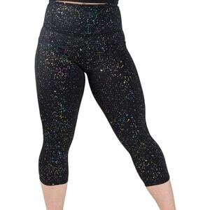 Curves N Combatboots Rainbow Splatter Empowered V4 Cropped Leggings Size Small